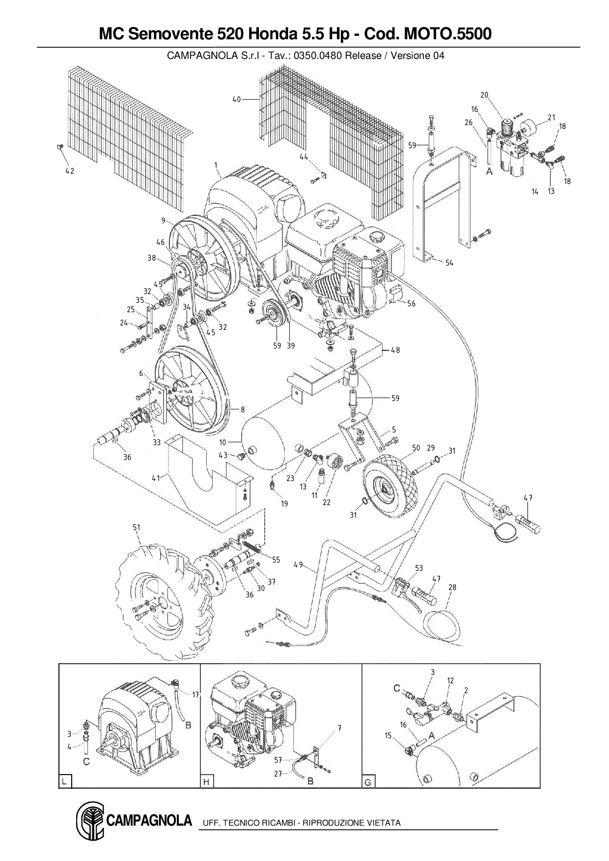 MOTO.5500_MC Semovente 520 Honda 5.5 Hp